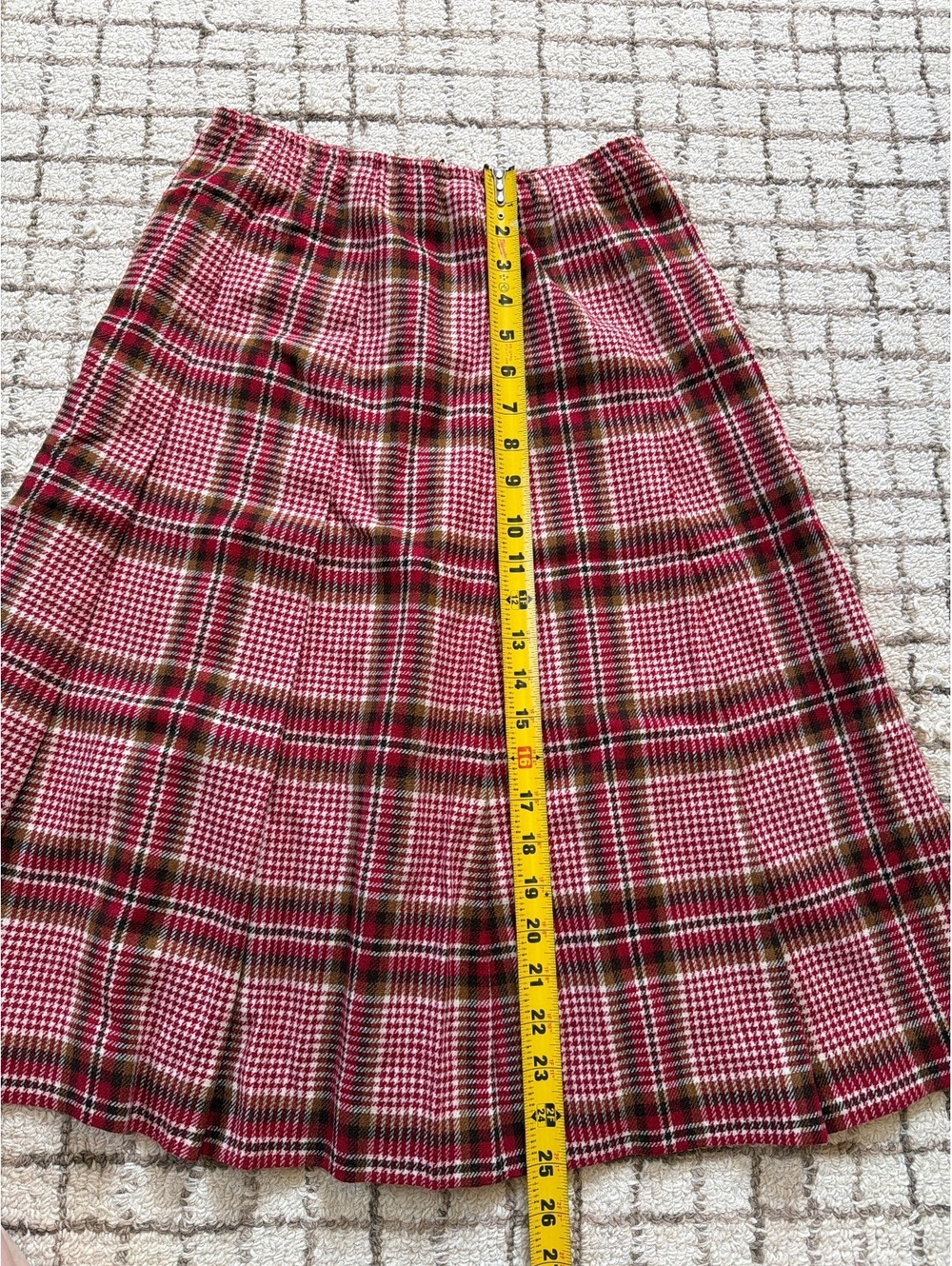 Vintage Women's Pendleton Wool Red Plaid Skirt Dark Academia Preppy Heritage 12 - Picture 3 of 5